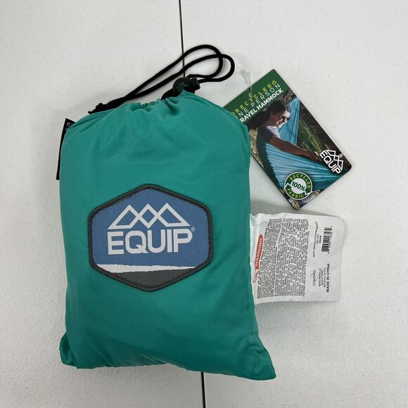 Equip One Person 100% Recycled Nylon Travel Hammock Green Breathable Fast Drying - Picture 2 of 11